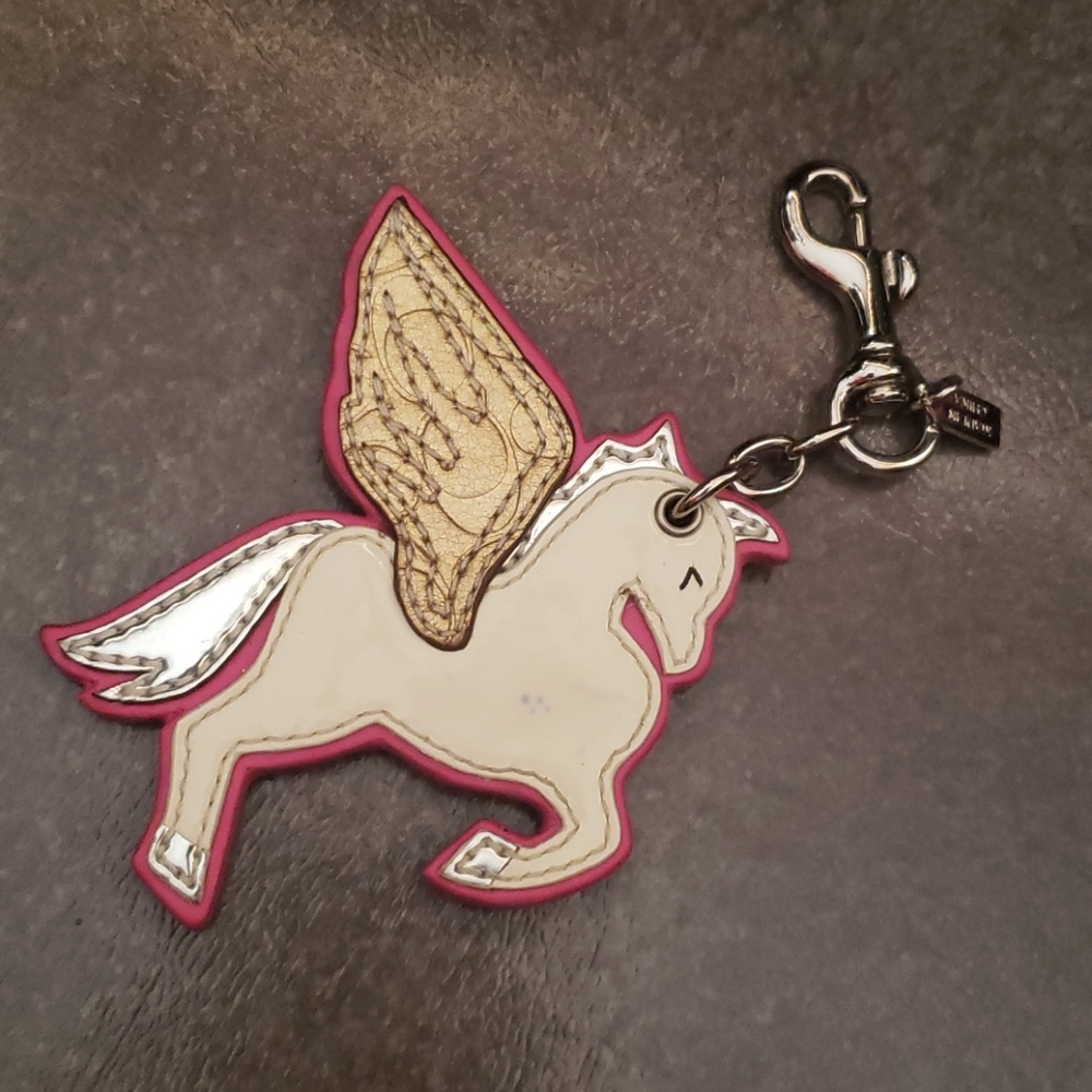 Coach Leather Pegasus Unicorn Keychain FOB~ RARE